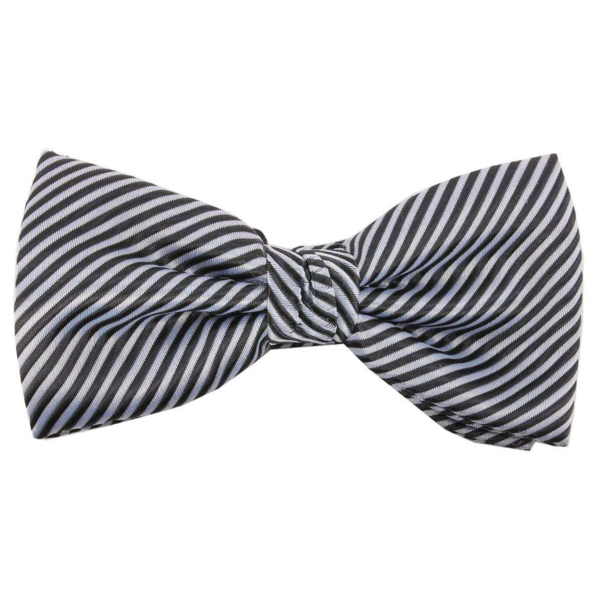 Knightsbridge Neckwear Bow Tie And Cummerbund Set - Black/Silver - Image 2