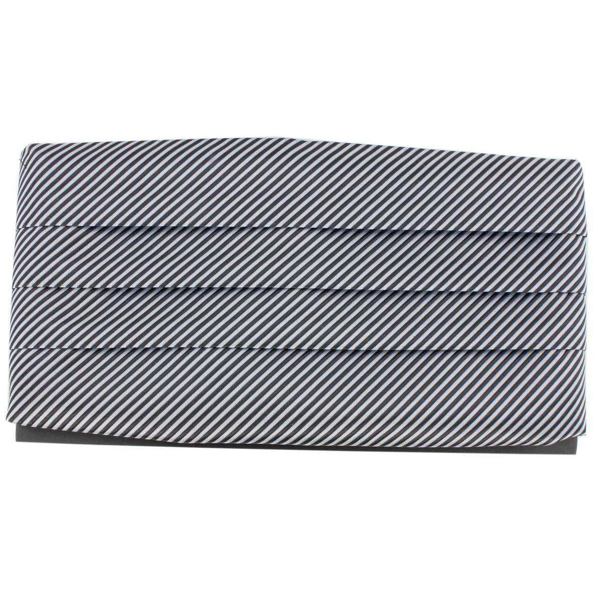 Knightsbridge Neckwear Bow Tie And Cummerbund Set - Black/Silver - Image 4