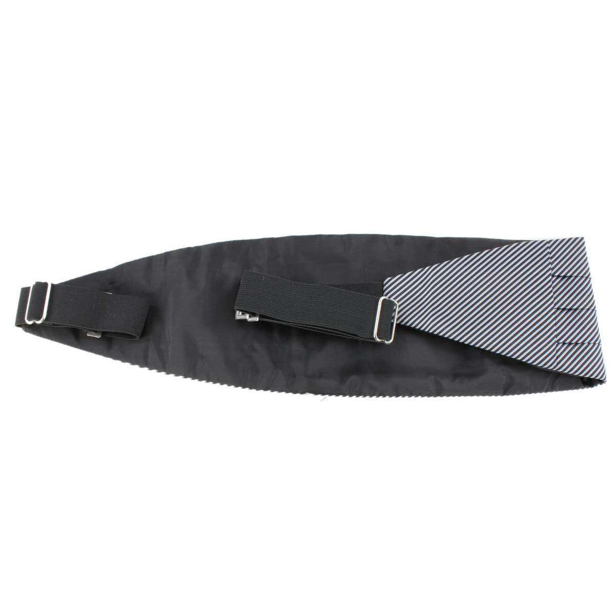 Knightsbridge Neckwear Bow Tie And Cummerbund Set - Black/Silver - Image 5