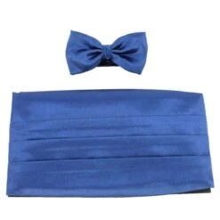 Knightsbridge Neckwear Bow Tie And Cummerbund Set - Blue
