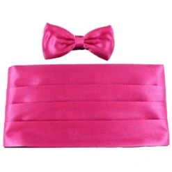Knightsbridge Neckwear Bow Tie And Cummerbund Set - Pink