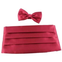 Knightsbridge Neckwear Bow Tie And Cummerbund Set - Wine