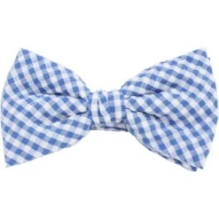 Knightsbridge Neckwear Checked Pre-Tied Cotton Bow Tie - Blue/White