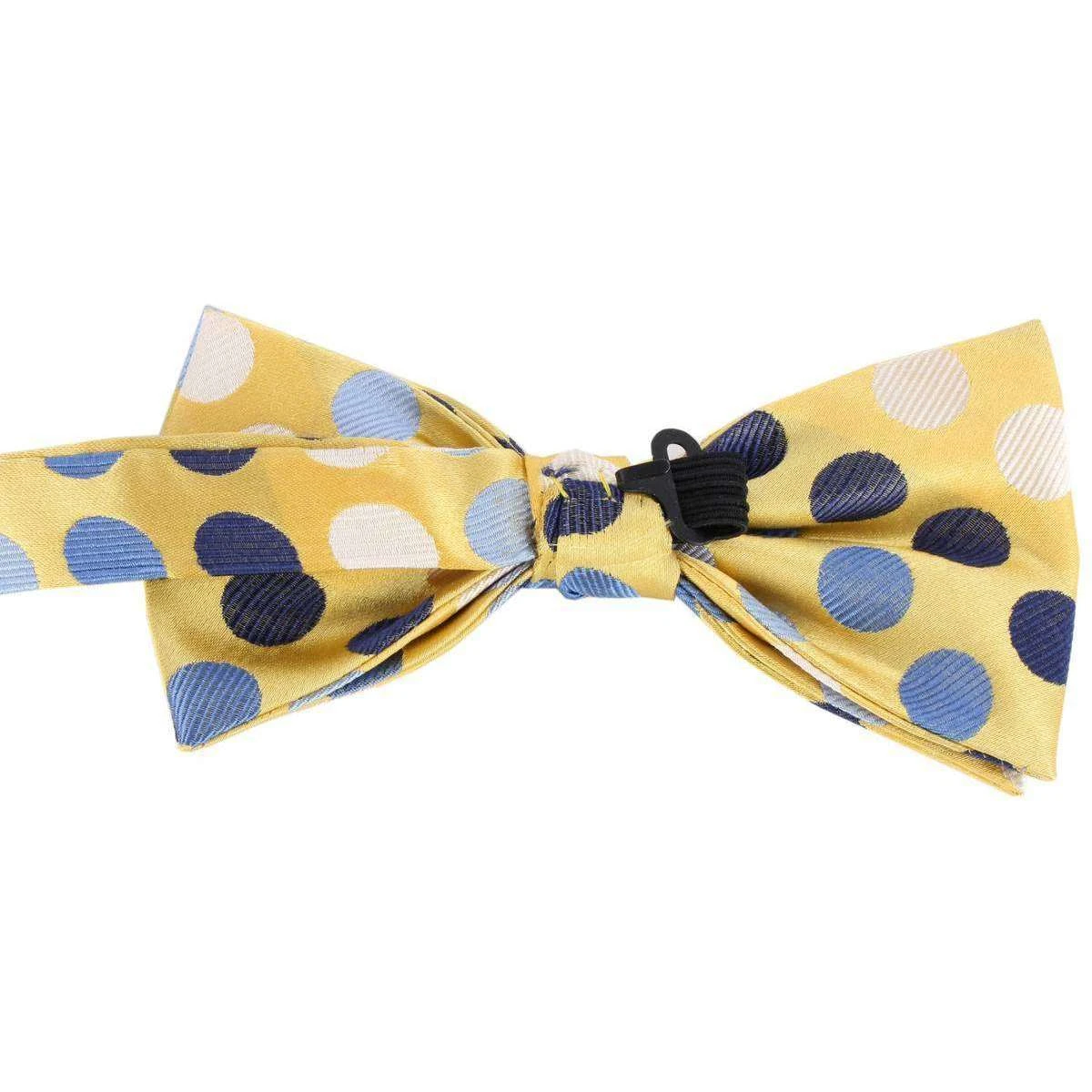 Knightsbridge Neckwear Multi Spot Silk Bow Tie - Yellow/Blue/White - Image 2