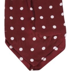 Knightsbridge Neckwear Polka Dot Silk Cravat - Wine/White