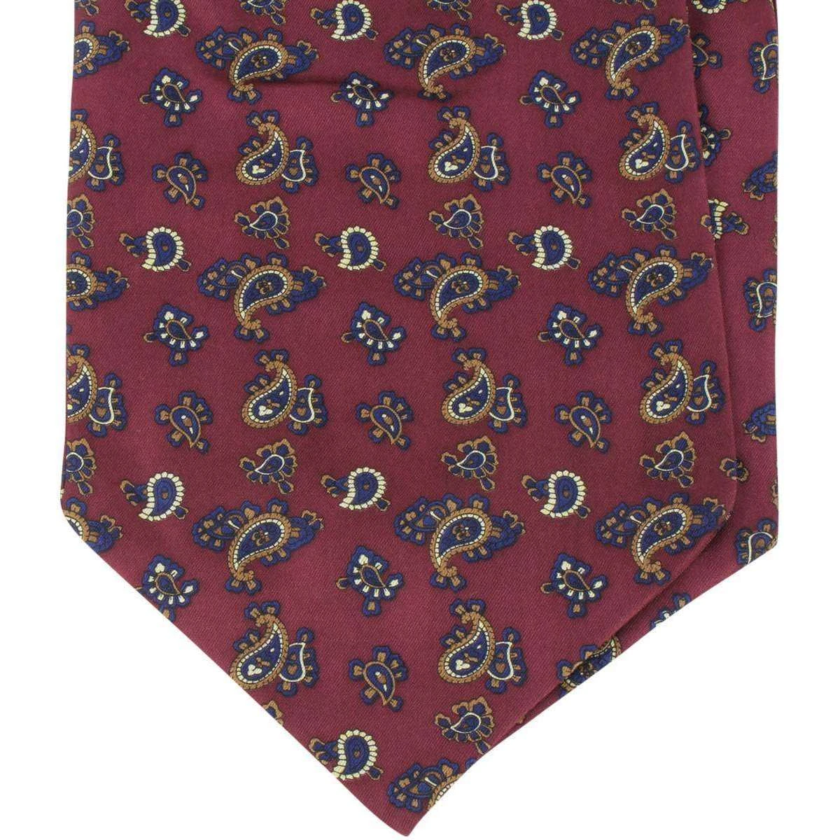 Knightsbridge Neckwear Small Paisley Silk Cravat - Wine