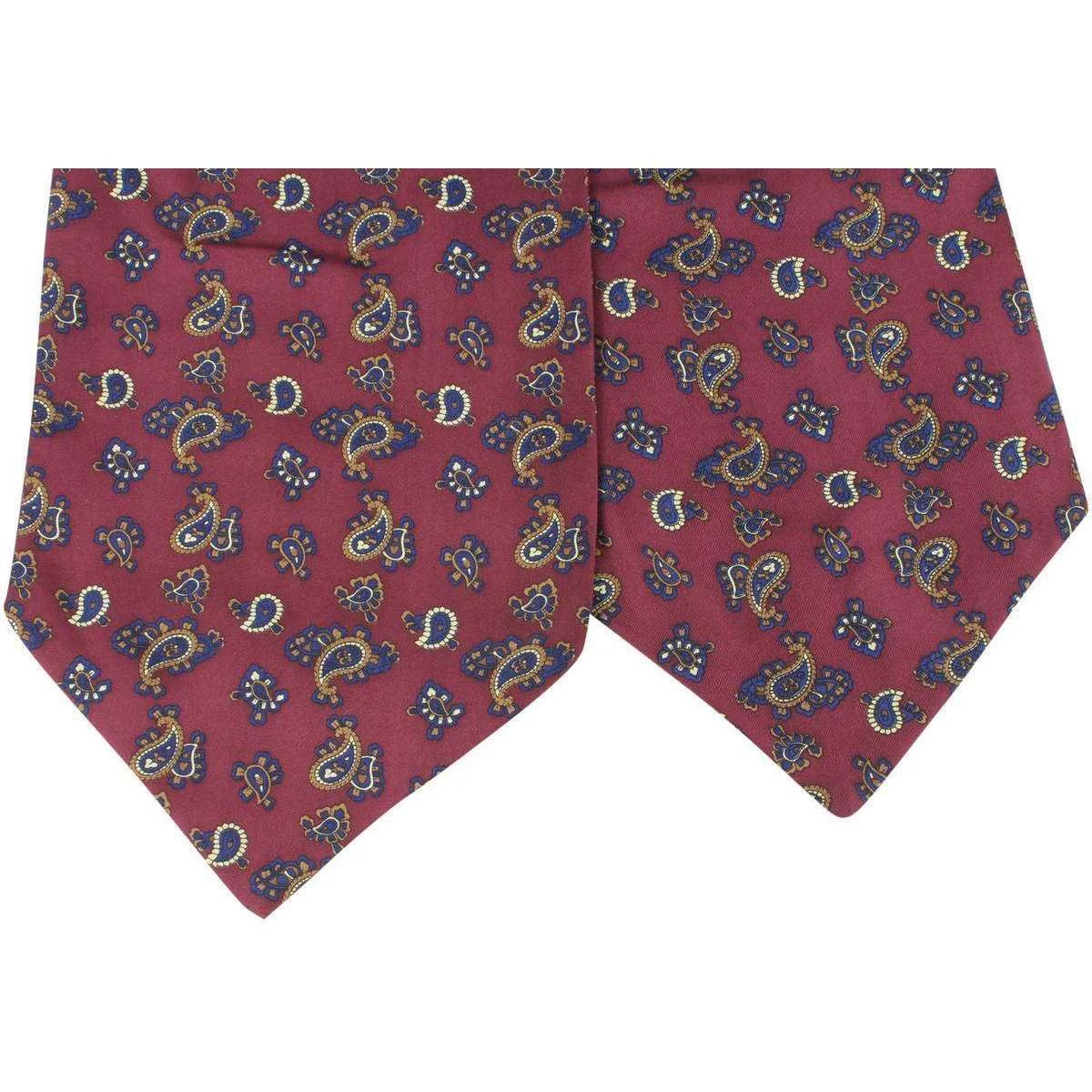 Knightsbridge Neckwear Small Paisley Silk Cravat - Wine - Image 3