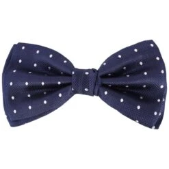 Knightsbridge Neckwear Spots Silk Bow Tie - Navy/White