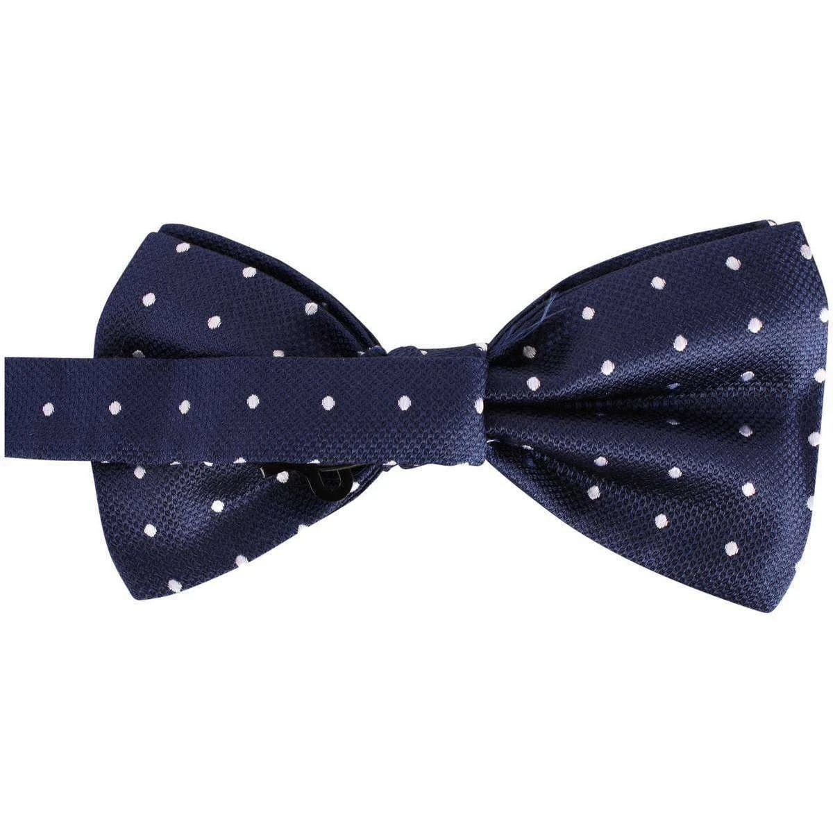 Knightsbridge Neckwear Spots Silk Bow Tie - Navy/White - Image 2