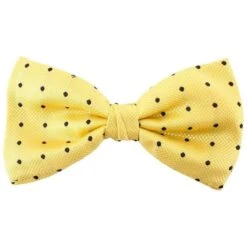 Knightsbridge Neckwear Spots Silk Bow Tie - Yellow/Black