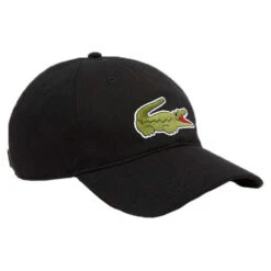 Lacoste Embroidered Croc Organic Cotton Twill Cap - Black