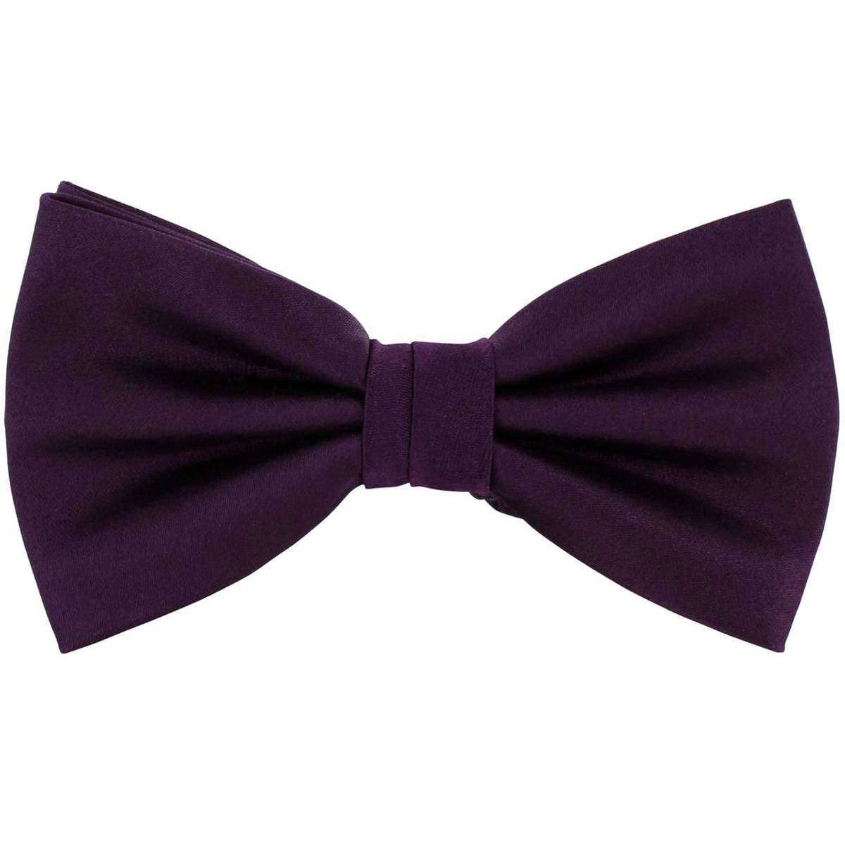 Michelsons Of London Plain Silk Bow Tie - Purple