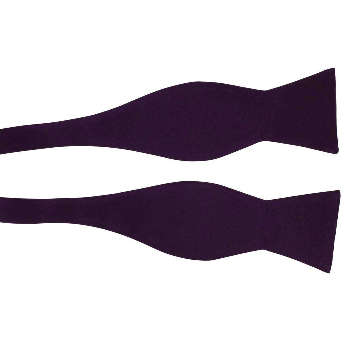 Michelsons Of London Plain Silk Bow Tie - Purple - Image 2