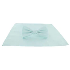 Michelsons Of London Semi Plain Bow Tie And Pocket Square Set - Mint