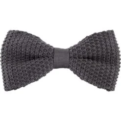 Michelsons Of London Silk Knitted Bow Tie - Charcoal