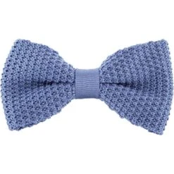 Michelsons Of London Silk Knitted Bow Tie - Light Blue