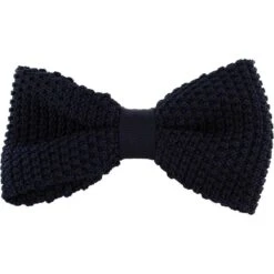 Michelsons Of London Silk Knitted Bow Tie - Navy