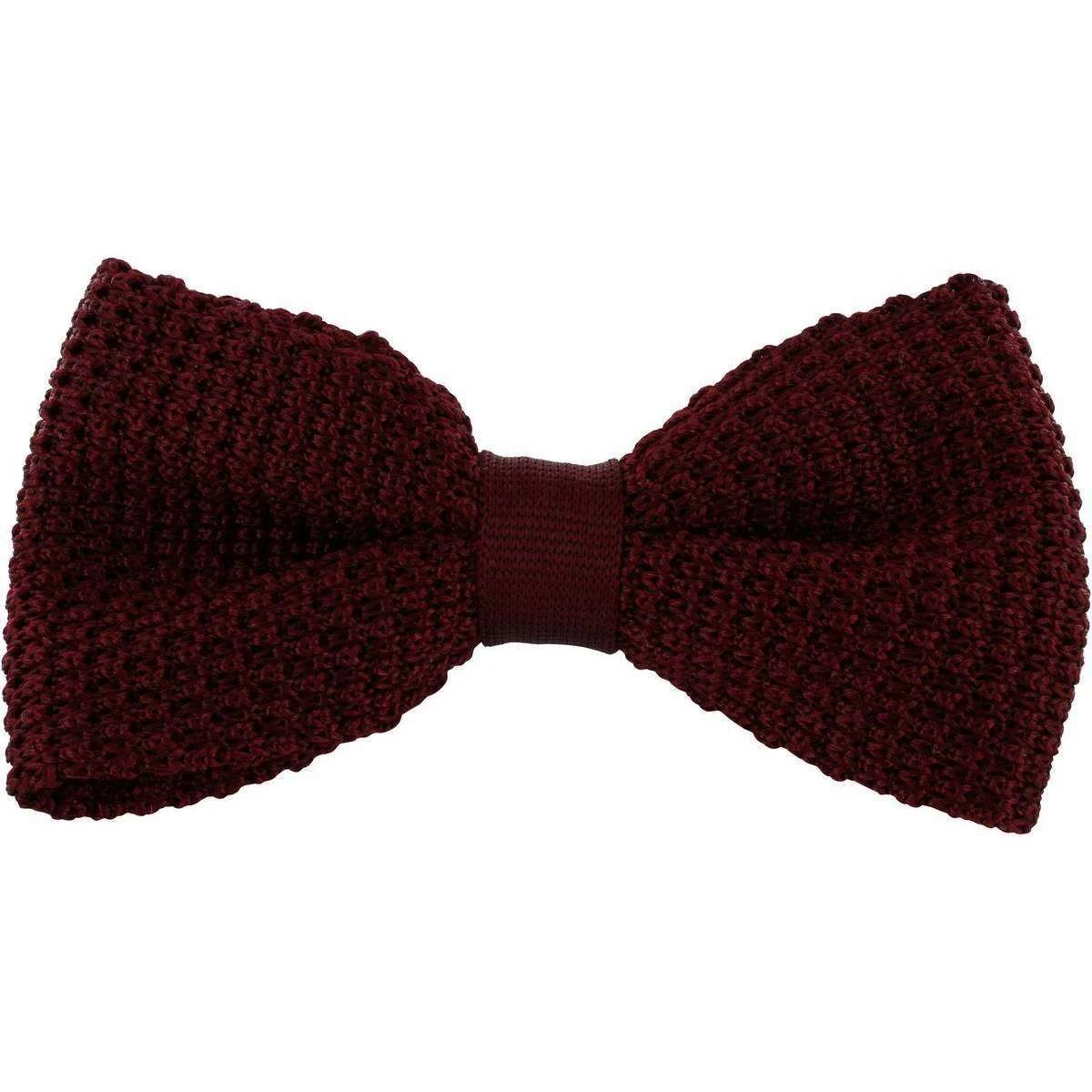 Michelsons Of London Silk Knitted Bow Tie - Wine
