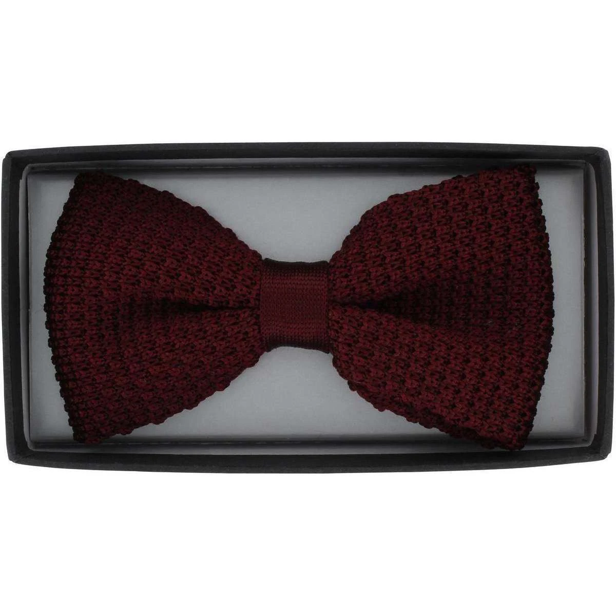Michelsons Of London Silk Knitted Bow Tie - Wine - Image 2