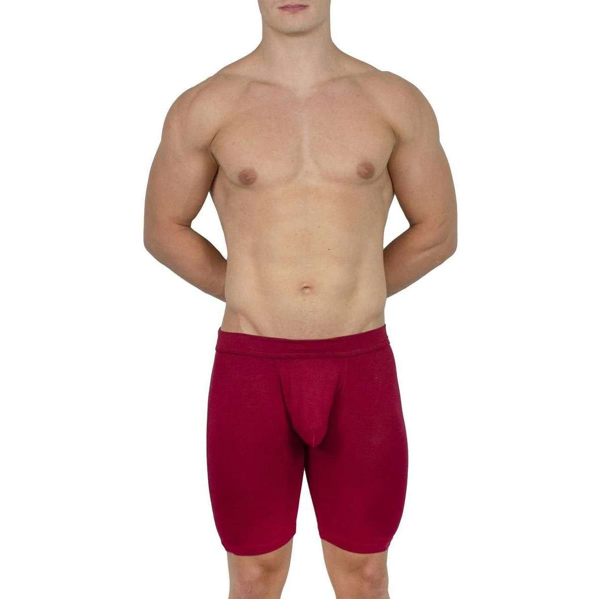 Obviously EliteMan Boxer Brief 9inch Leg - Maroon Red - Image 4