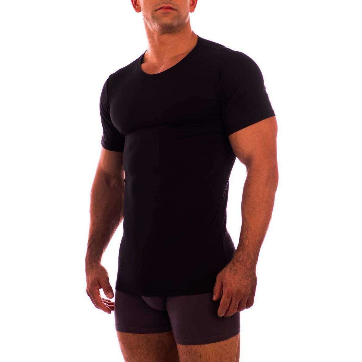 Obviously Essence Crew Neck Short Sleeve Undershirt - Black - Image 5