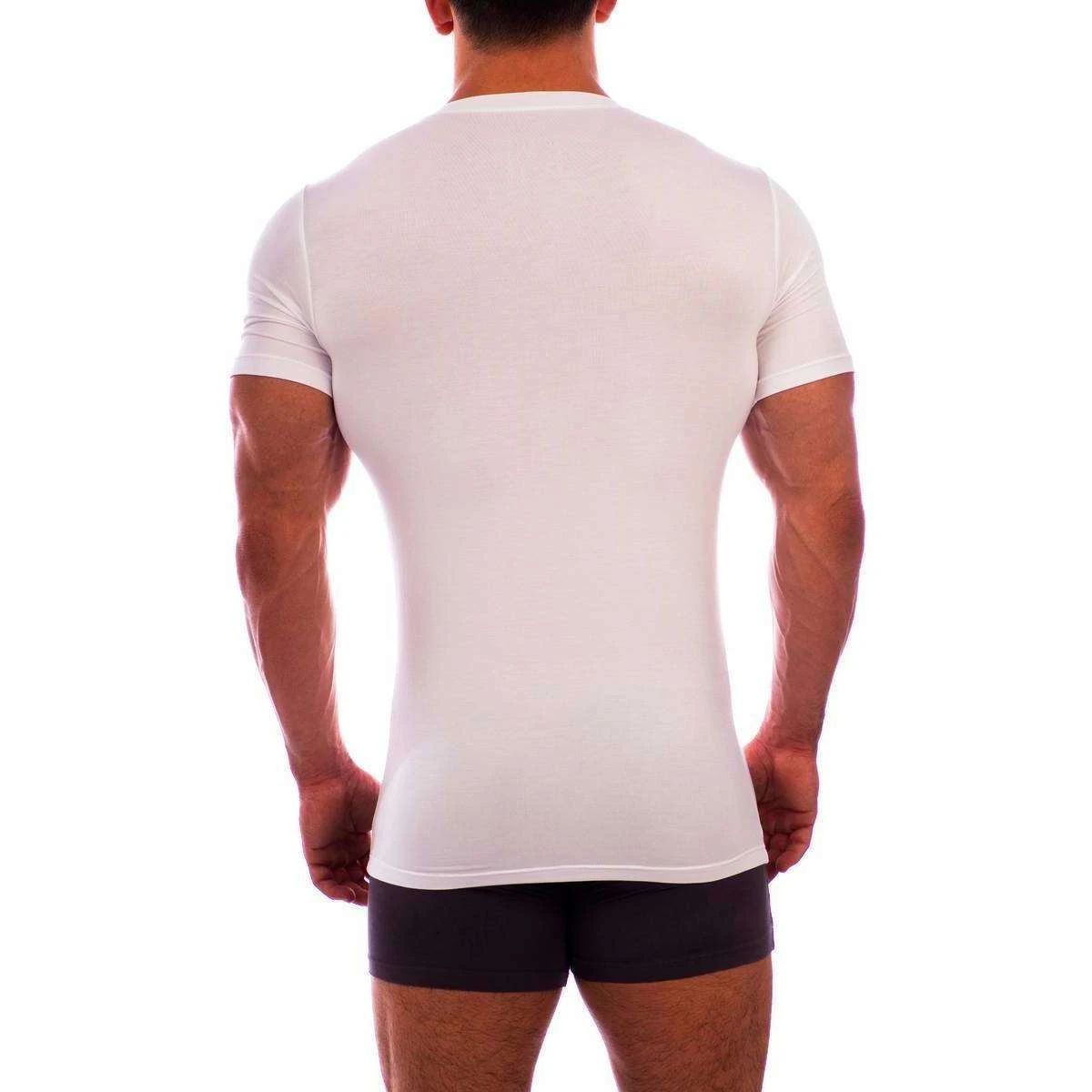 Obviously Essence Crew Neck Short Sleeve Undershirt - White - Image 4