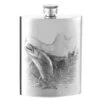 Orton West 6oz Fish Screw Top Hip Flask - Silver