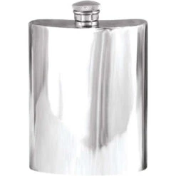 Orton West 6oz Pewter Hip Flask - Silver