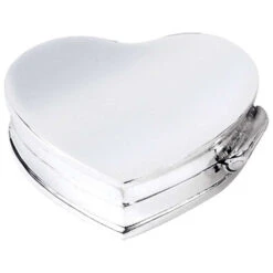 Orton West Heart Shaped Pill Box - Silver