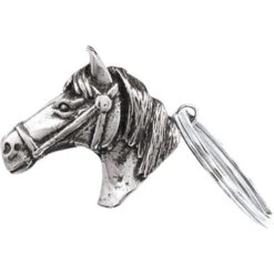 Orton West Horse Head Keyring - Silver