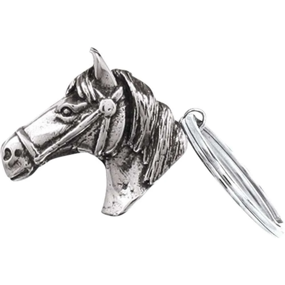 Orton West Horse Head Keyring - Silver