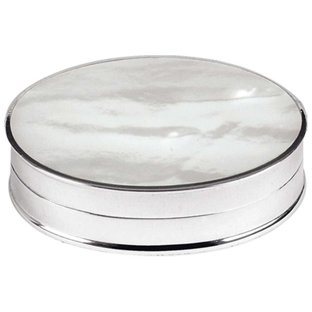 Orton West Mother Of Pearl Pill Box - Silver