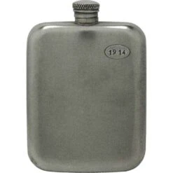 Orton West Vintage Pewter Hip Flask - Vintage Green