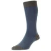 Pantherella Tewkesbury 3 Colour Birdseye Cotton Fil D'Ecosse Over The Calf Socks - Mid Grey Mix