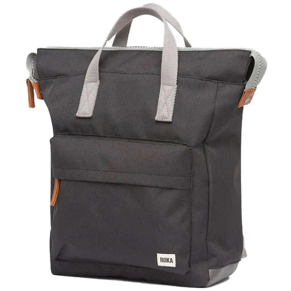 Roka Bantry B Medium Sustainable Canvas Backpack - Ash Grey - Image 2