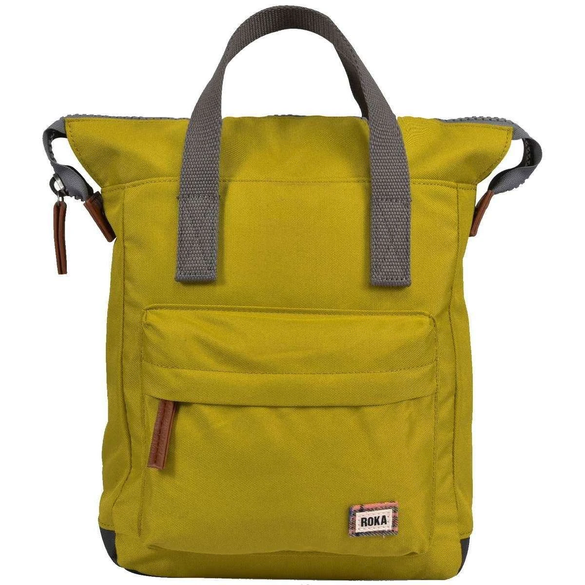 Roka Bantry B Small Sustainable Canvas Flannel Backpack - Pea Green