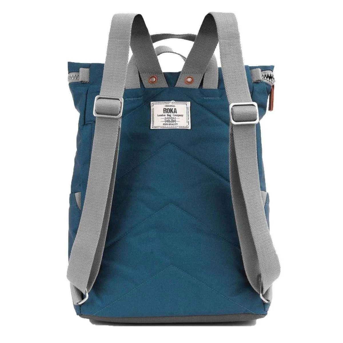 Roka Finchley A Large Sustainable Canvas Backpack - Marine Blue - Image 2