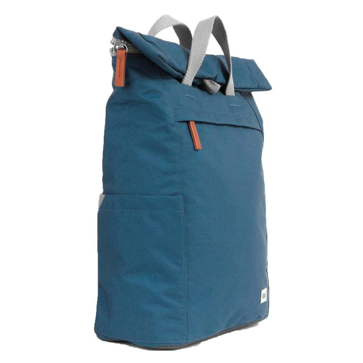 Roka Finchley A Large Sustainable Canvas Backpack - Marine Blue - Image 3
