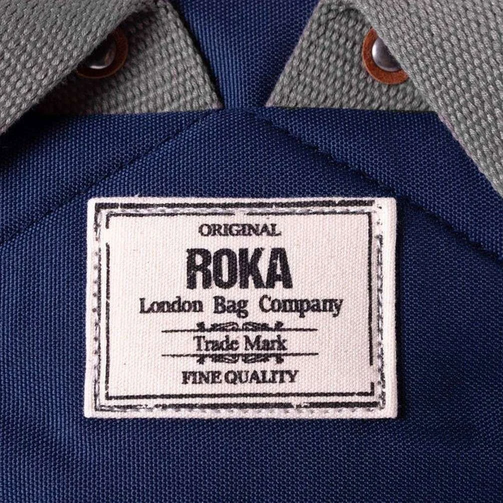 Roka Finchley A Medium Sustainable Canvas Backpack - Mineral Blue - Image 4