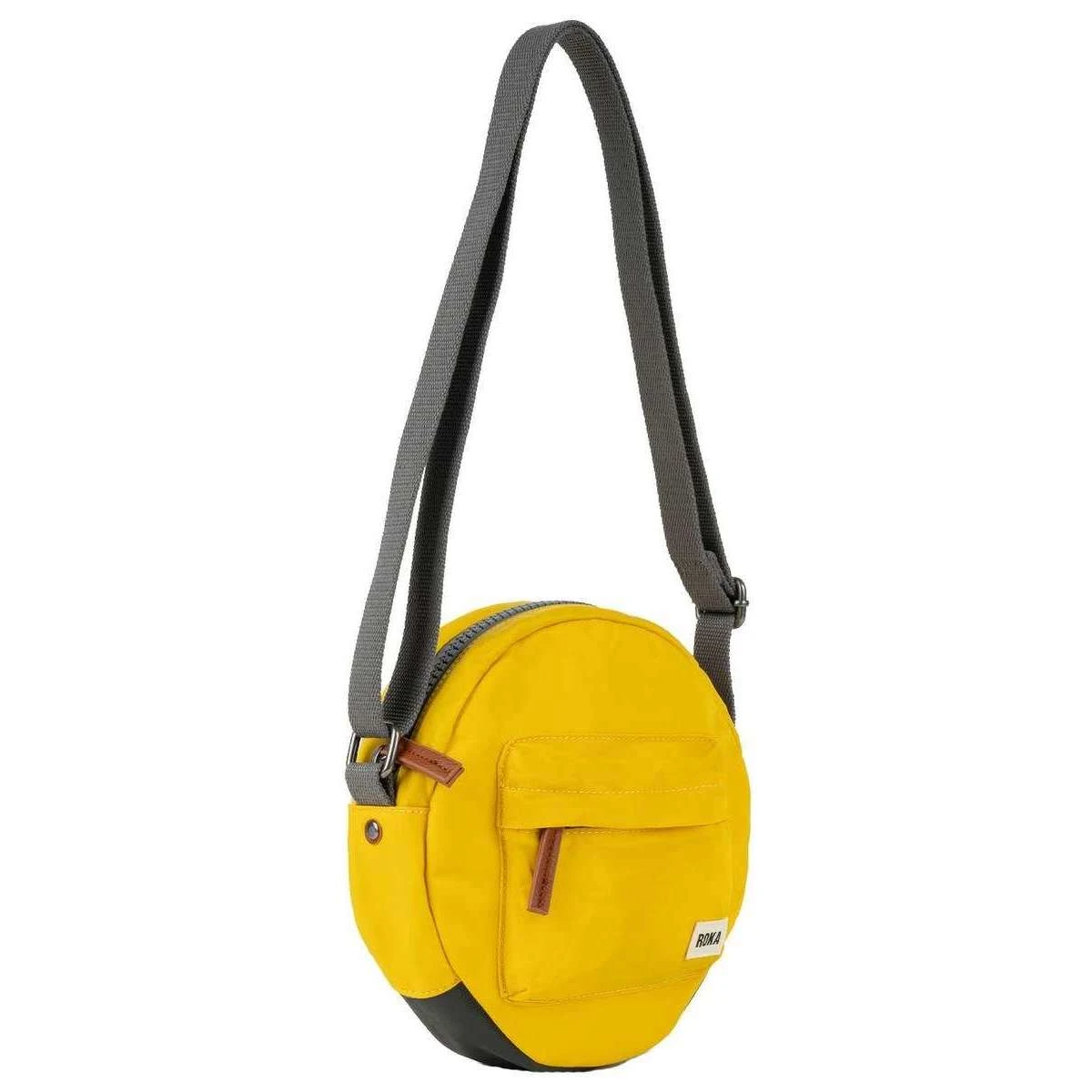 Roka Paddington B Small Sustainable Nylon Crossbody Bag - Mustard Yellow - Image 3