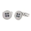 Simon Carter Montana Crystal Button Cufflinks - Silver/Blue