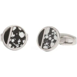 Simon Carter Onyx And Obsidian Eclipse Cufflinks - Silver/Black