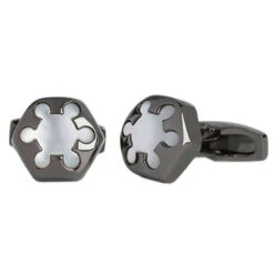 Simon Carter Radial Mother Of Pearl Cufflinks - Grey/White