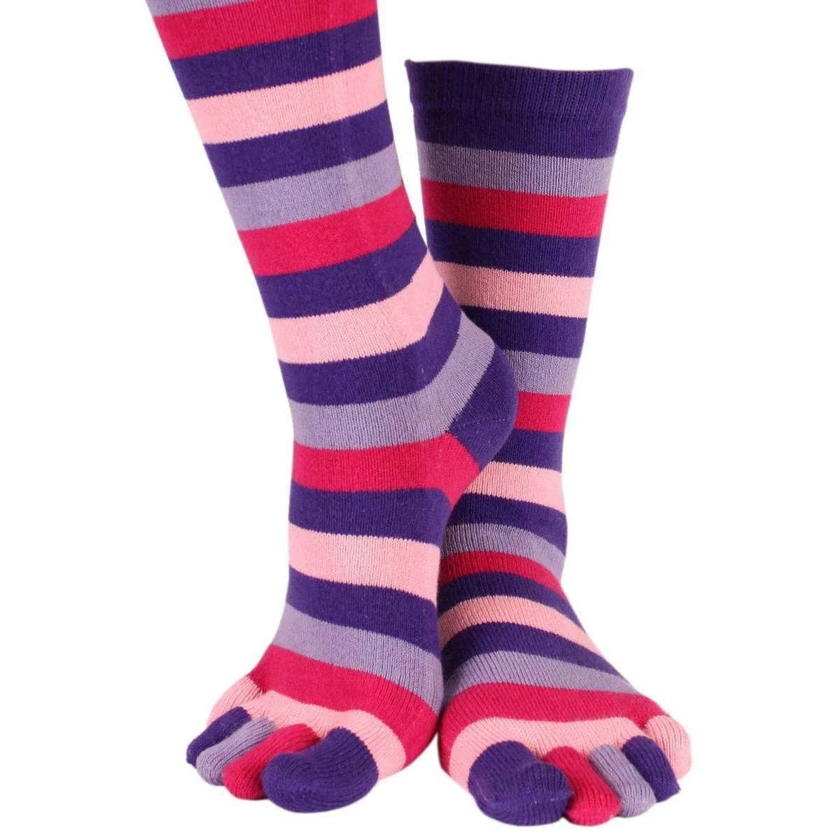 TOETOE Stripy Toe Socks - Purple - Image 2