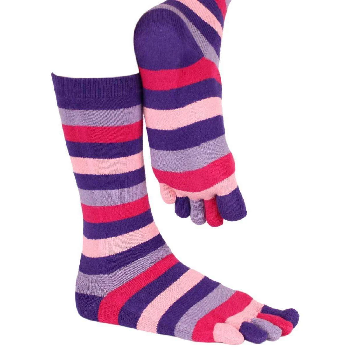 TOETOE Stripy Toe Socks - Purple - Image 3