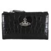 Vivienne Westwood Crocodile Slim Flap Card Holder Purse - Black