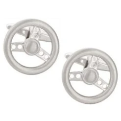 Zennor Steering Wheel Cufflinks - Silver